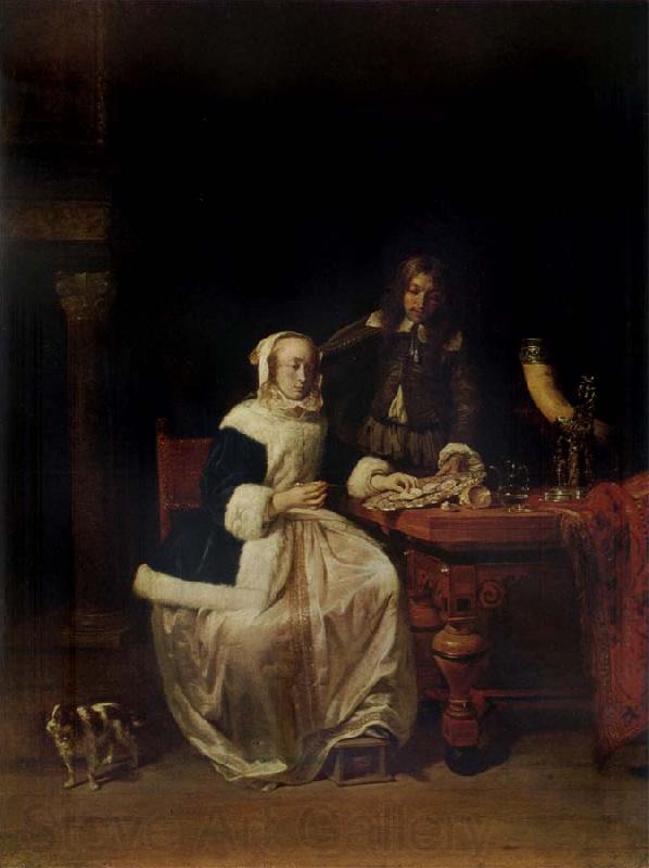Gabriel Metsu Treating to Oysters France oil painting art